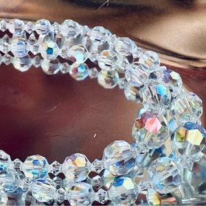 Vintage AB crystal Double strand necklace